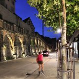 Abendliche Skaterin in der M&uuml;hlstra&szlig;e. Bild: Erich Sommer