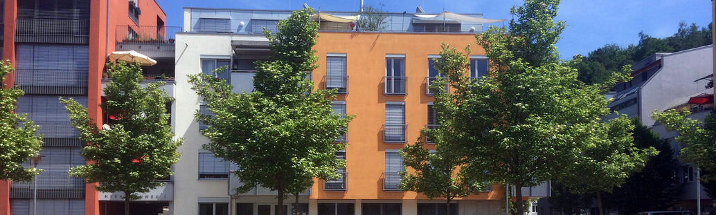 Blick in ein neues Wohnquartier in Tübingen