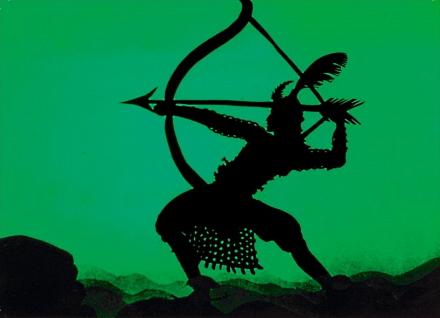 Postkarte Die Abenteuer des Prinzen Achmed Grün