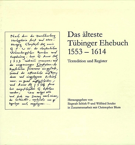 Das älteste Tübinger Ehebuch 1553-1614