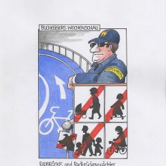 Karikatur zur Radbrücke
Bild: Sepp Buchegger