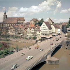Eberhardsbrücke 1959. Bild: Stadtarchiv Tübingen.
