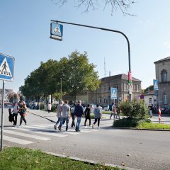 Fußgängerüberweg am Europaplatz. Bild: Anne Faden