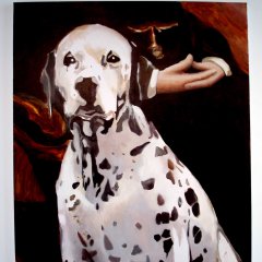Andrea Gauß: „Herr mit Hund“. Bild: Stadtmuseum Tübingen