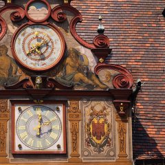 Astronomische Uhr am Tübinger Rathaus. Bild: Martin Schreier