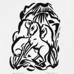 Georg Schrimpf, „Vier Pferde“ oder „Pferde IV“ von 1917, Ankauf 1952 im Kunstkabinett Ketterer (Stuttgart), stammt ehemals aus der Städtischen Kunsthalle Mannheim, Provenienz aufgeklärt und verdachtsfrei. Bild: Stadtmuseum Tübingen
