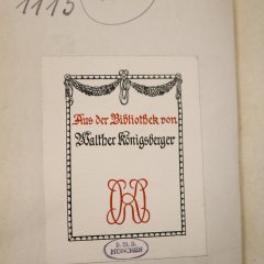 Exlibris eines Walther Königsberger. Bild: Stadtmuseum Tübingen
