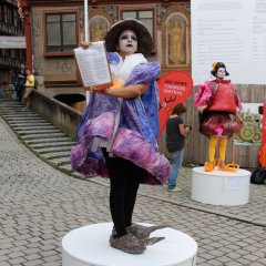 Living Statue beim „Langen Samstag des Tübinger Vertrags“ am 12. Juli 2014. Bild: Daniela Übelhör