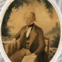 Ludwig Uhland, Foto von 1850. Unterschrift: Der Dienst der Freiheit ist ein strenger Dienst