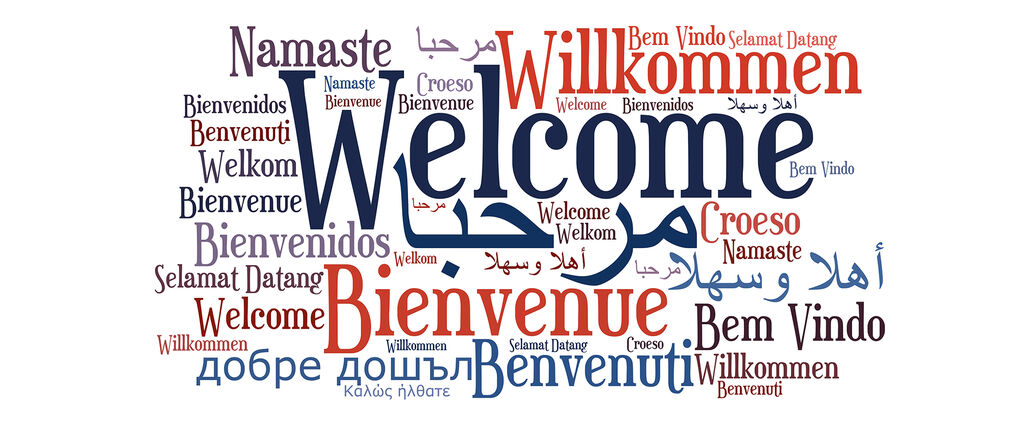 Willkommen in verschiedenen Sprachen
