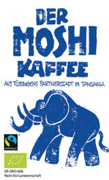 Etikett des Moshi Kaffees