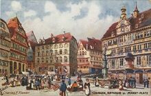 Rathaus und Marktplatz im Jahr 1906
