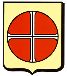 Das Wappen der Partnerstadt Kingersheim in Frankreich