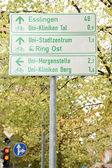 Landesradfernwege durch Tübingen