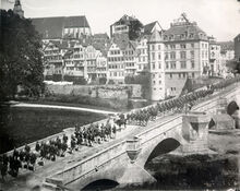 Die Neckarbrücke um 1895