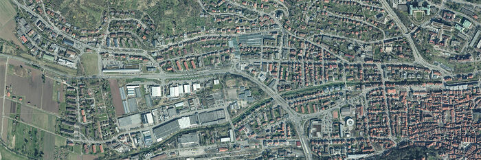 Luftaufnahme der Tübinger Weststadt